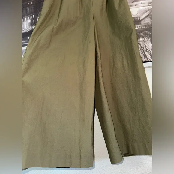 J CREW Olive Green Wrap-Tie Jumpsuit Stretch Paplin Size 2 - Picture 6 of 8